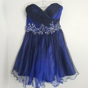Bee Darlin Royal Blue Sweetheart Homecoming Dress